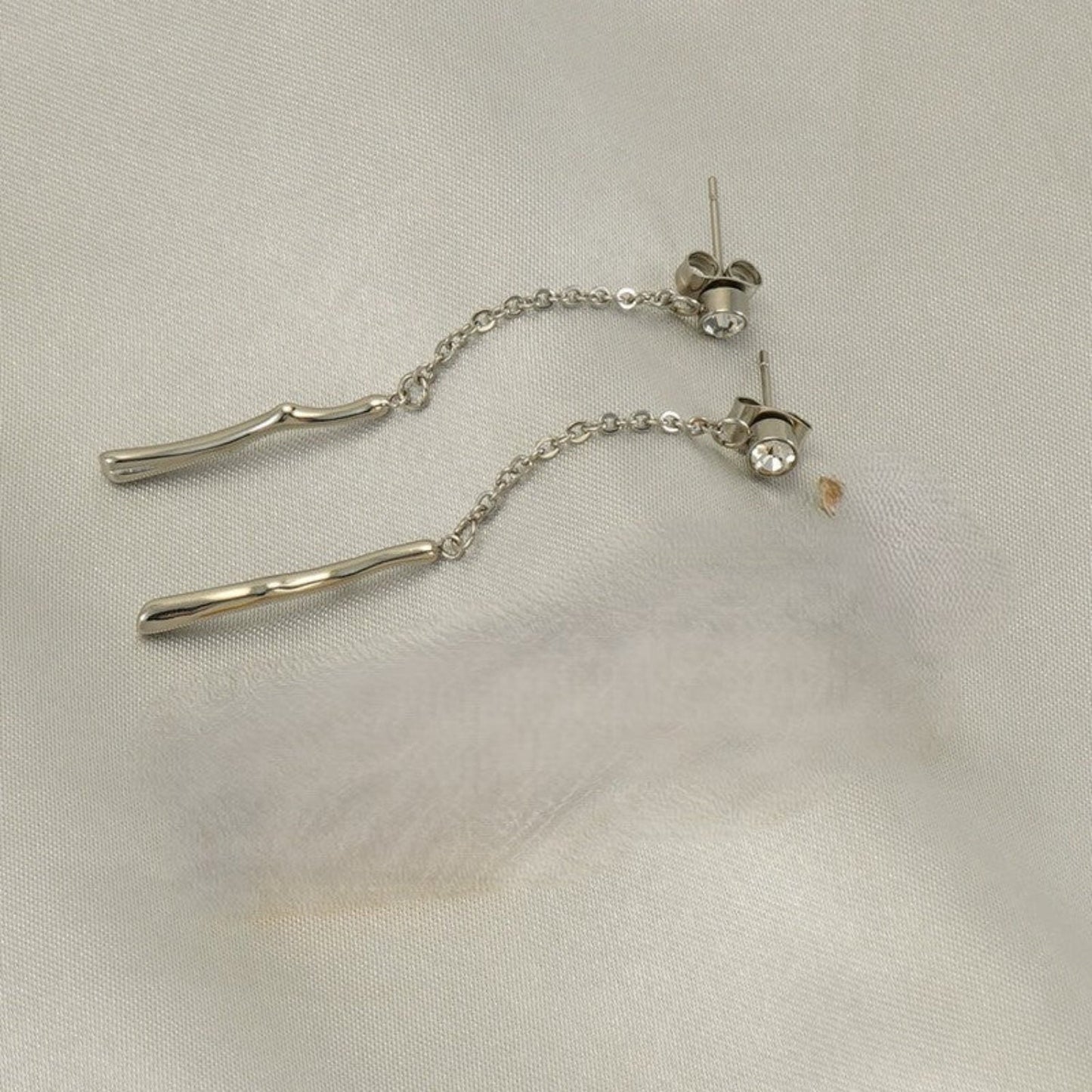 Silver Chain Drop Earrings JLT13369