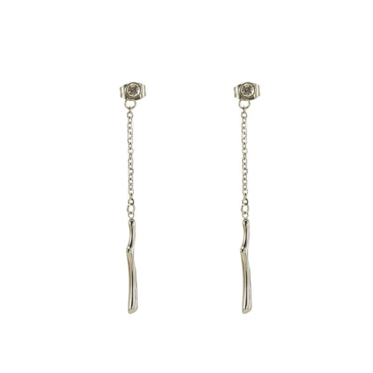 Silver Chain Drop Earrings JLT13369
