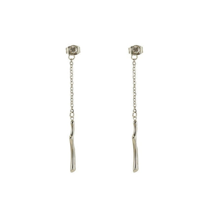 Silver Chain Drop Earrings JLT13369