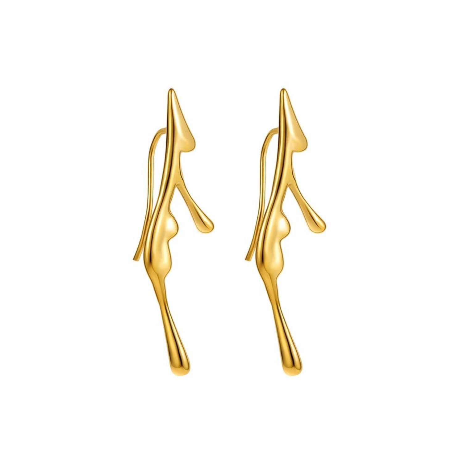 Golden Fluid Abstract Earrings JLT13370