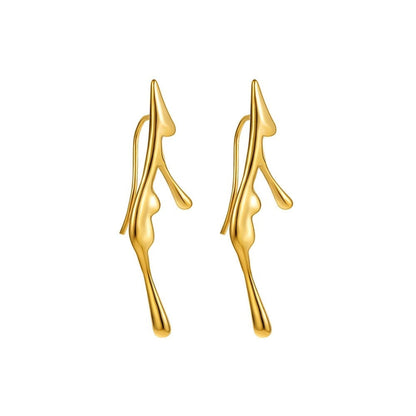Golden Fluid Abstract Earrings JLT13370
