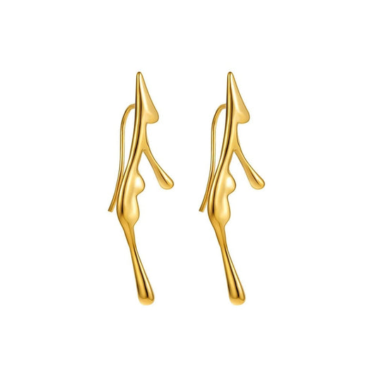 Golden Fluid Abstract Earrings JLT13370
