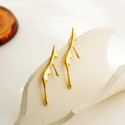 Golden Fluid Abstract Earrings JLT13370