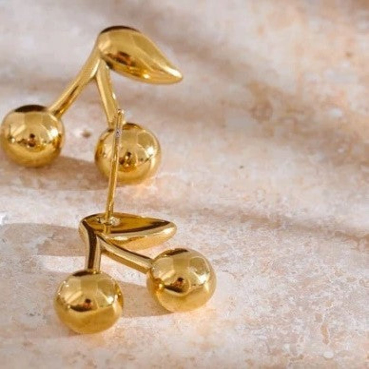 Golden Cherry Drop Earrings JLT13373