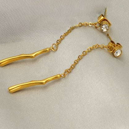 Crystal Studs Gold Drop Earrings JLT13375