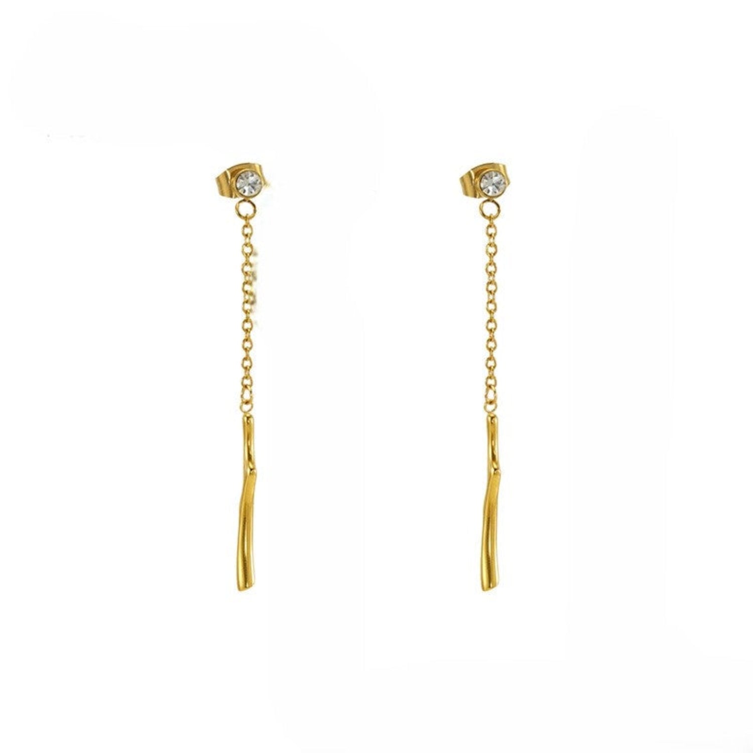 Crystal Studs Gold Drop Earrings JLT13375