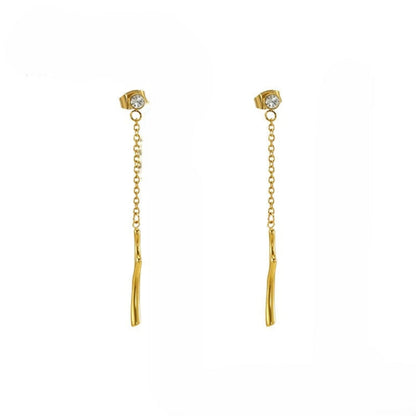 Crystal Studs Gold Drop Earrings JLT13375