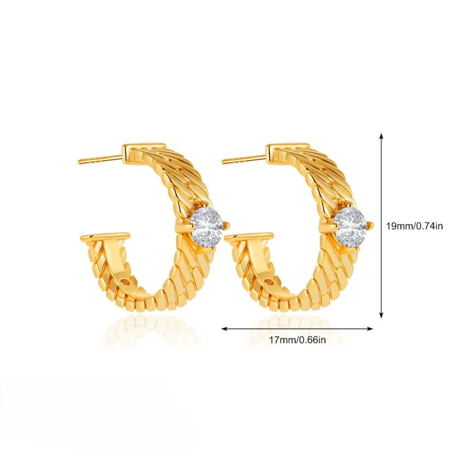 Crystal Gold Hoop Earrings JLT13382