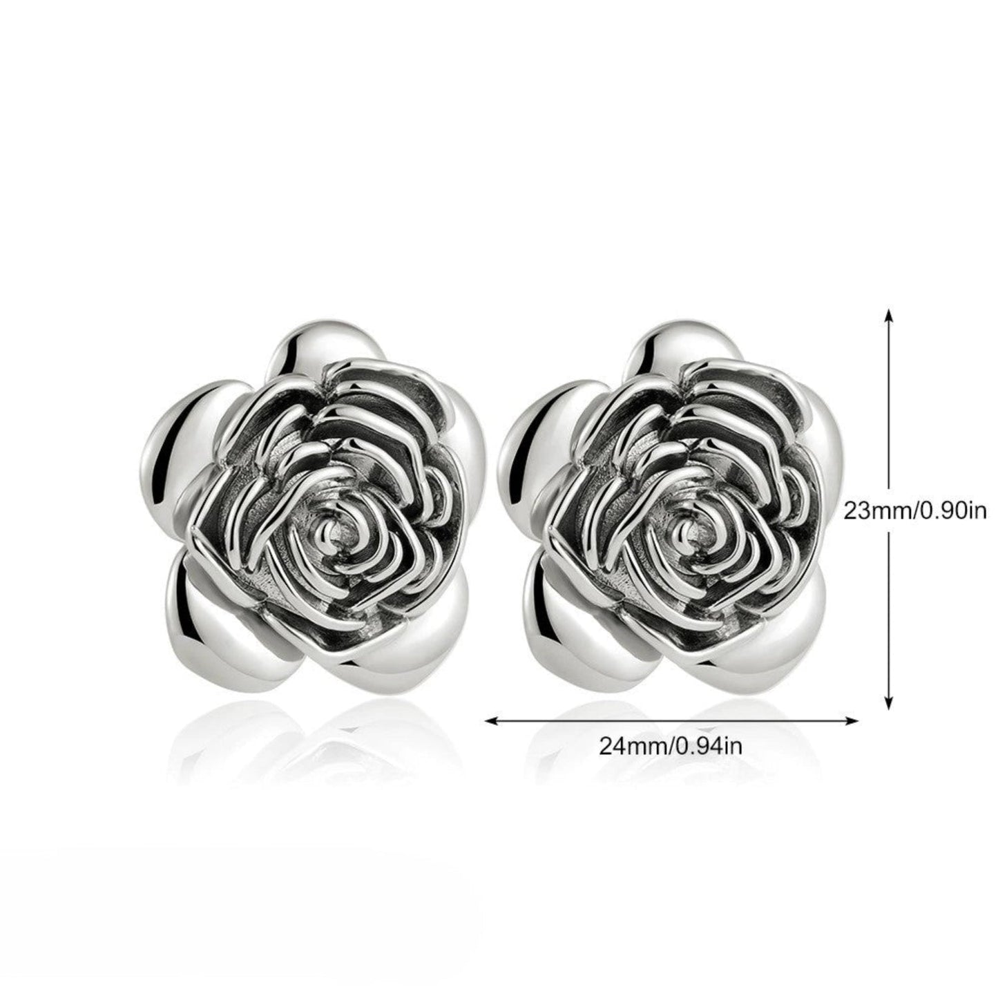Silver Rose Stud Earrings JLT13386
