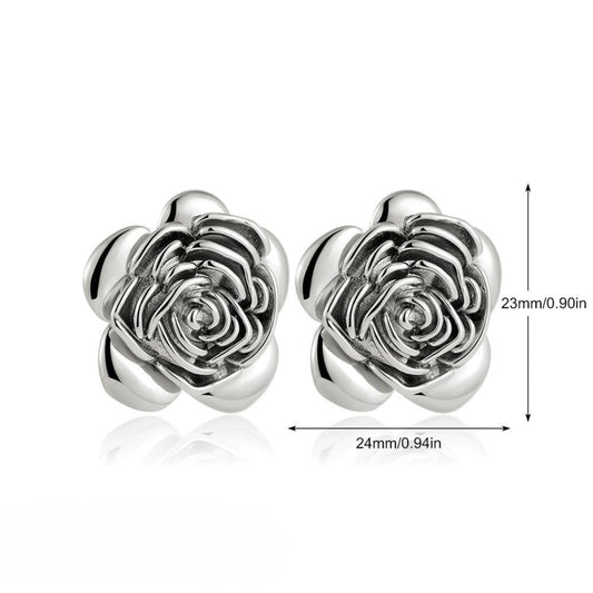 Silver Rose Stud Earrings JLT13386