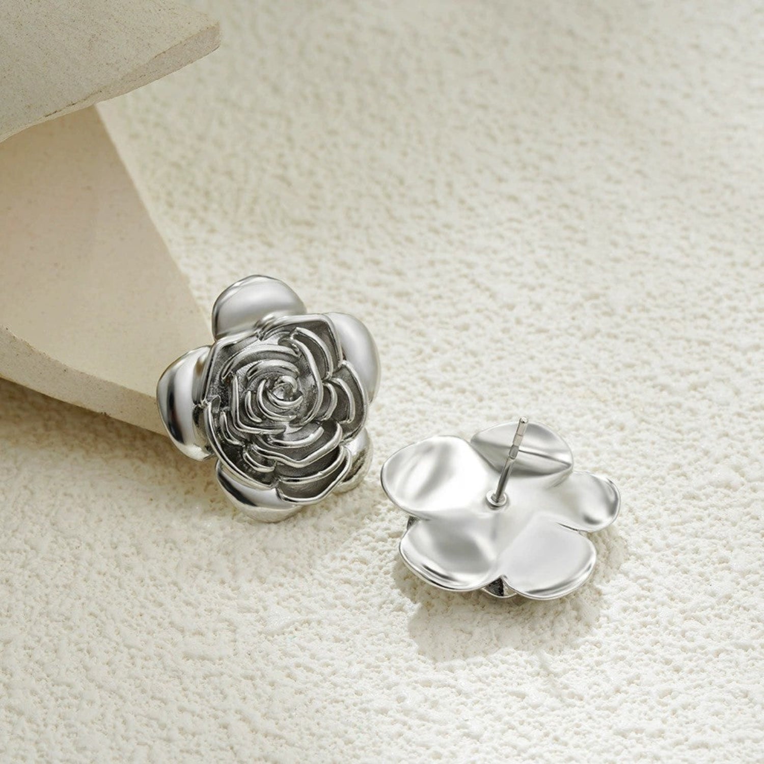 Silver Rose Stud Earrings JLT13386