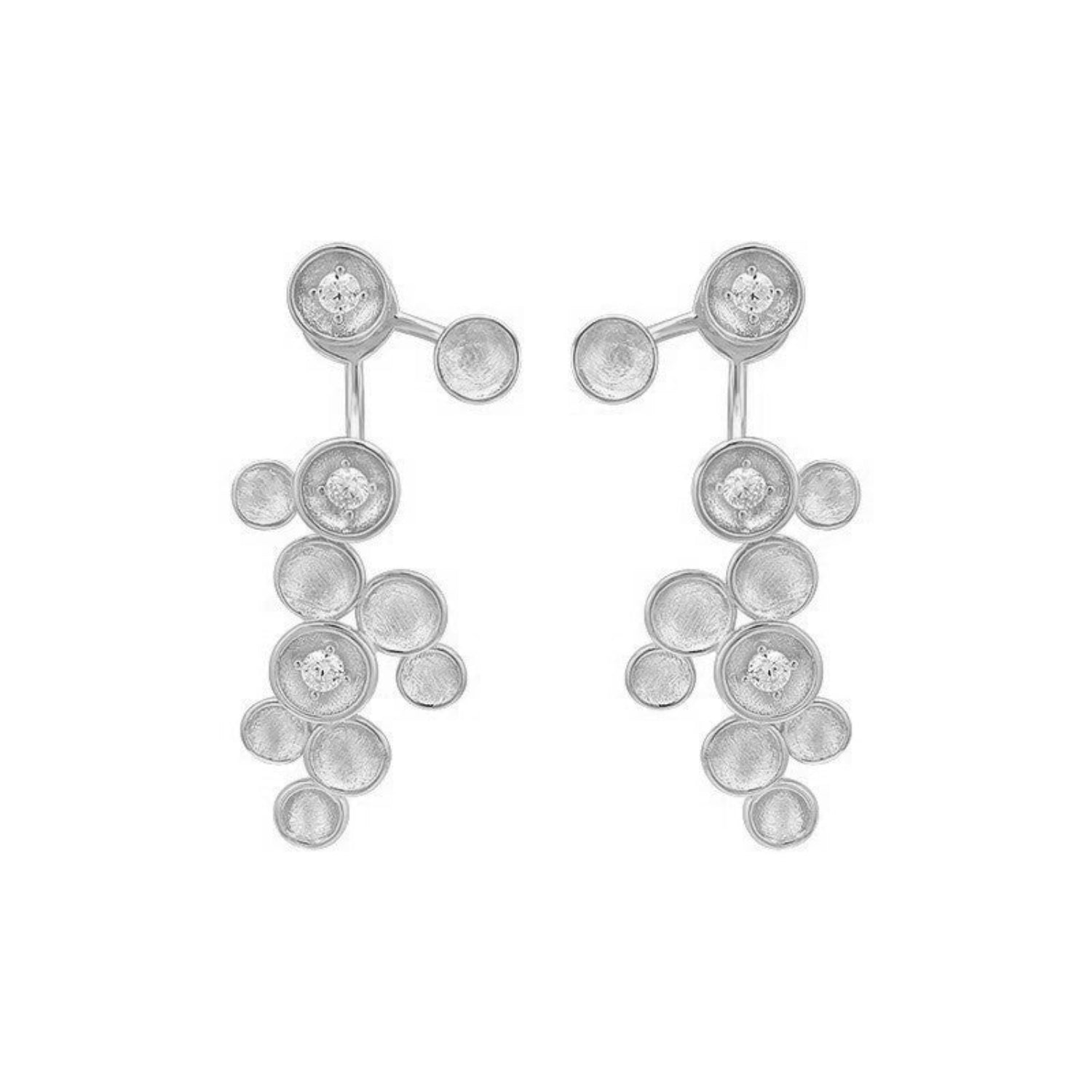 Celestial Cluster Silver Drop Earrings JLT13402