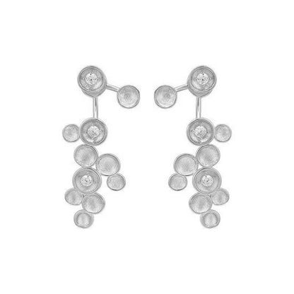 Celestial Cluster Silver Drop Earrings JLT13402