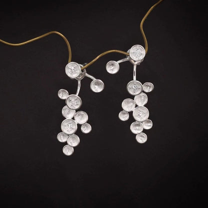 Celestial Cluster Silver Drop Earrings JLT13402