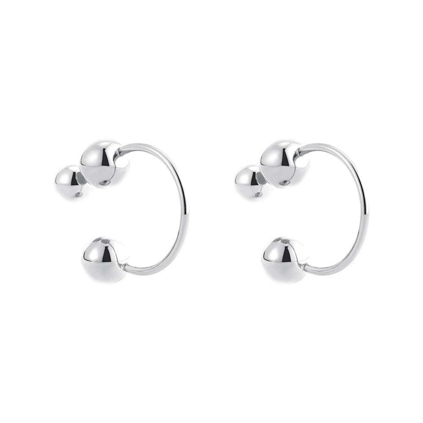 Orbit Silver Open Hoop Earrings JLT13408