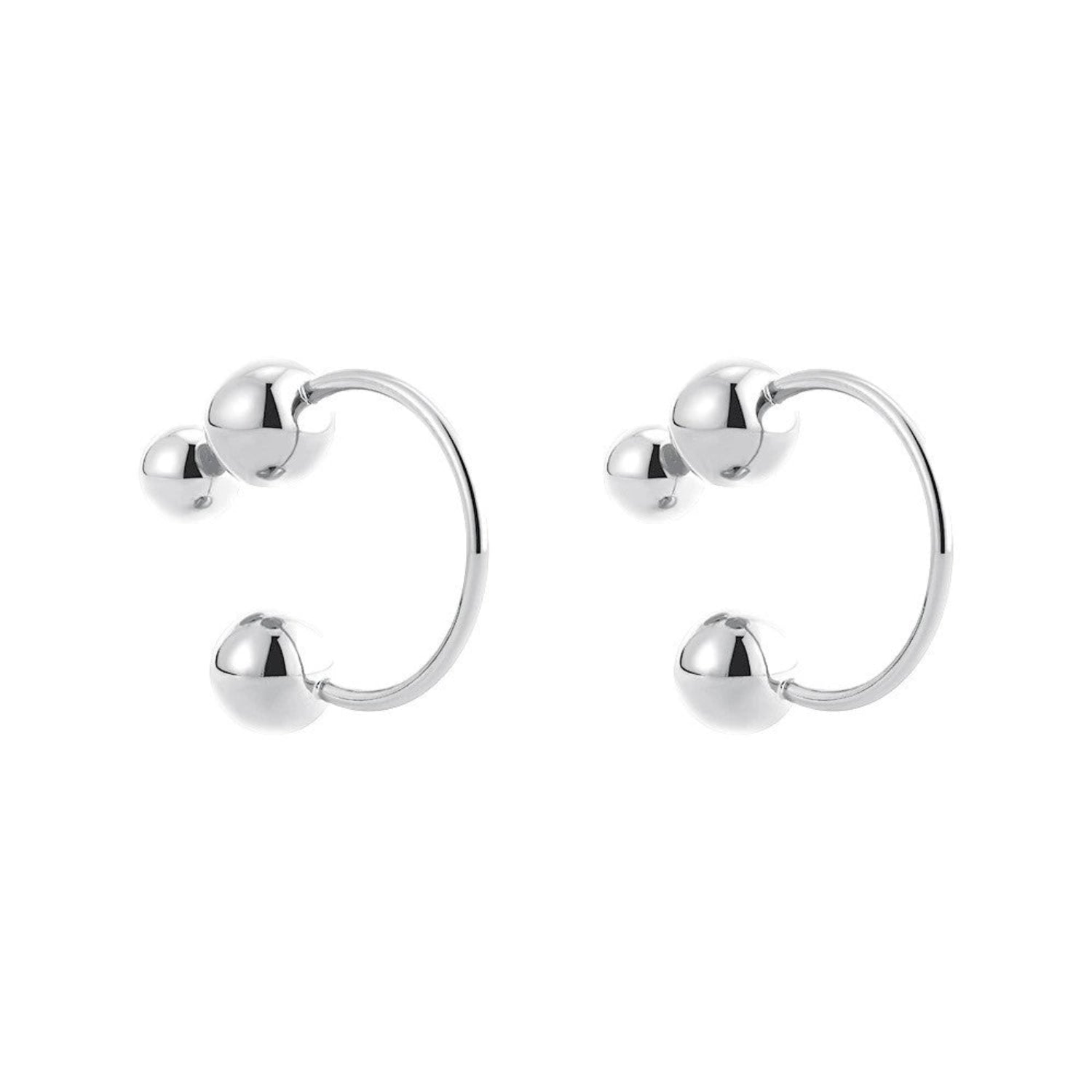Orbit Silver Open Hoop Earrings JLT13408