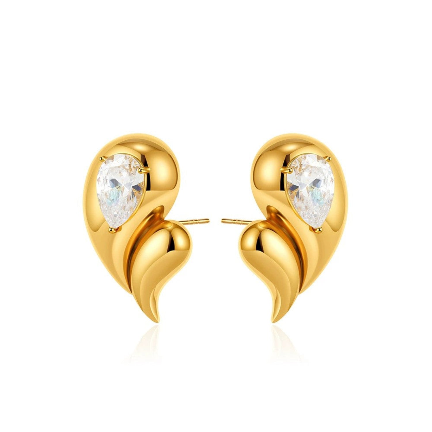 Golden Flame Crystal Drop Earrings JLT13409
