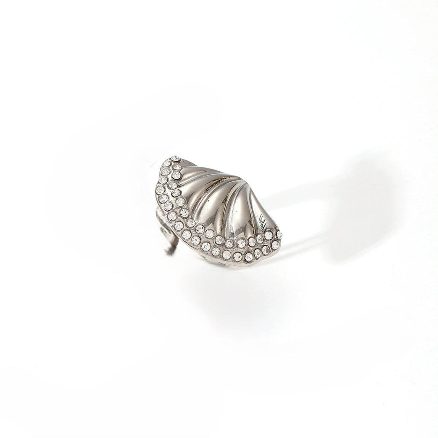 Crystal Wave Shell Stud Earrings JLT13415