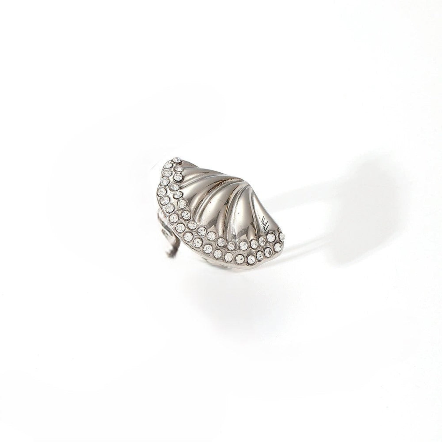Crystal Wave Shell Stud Earrings JLT13415