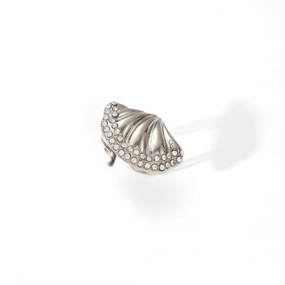 Crystal Wave Shell Stud Earrings JLT13415