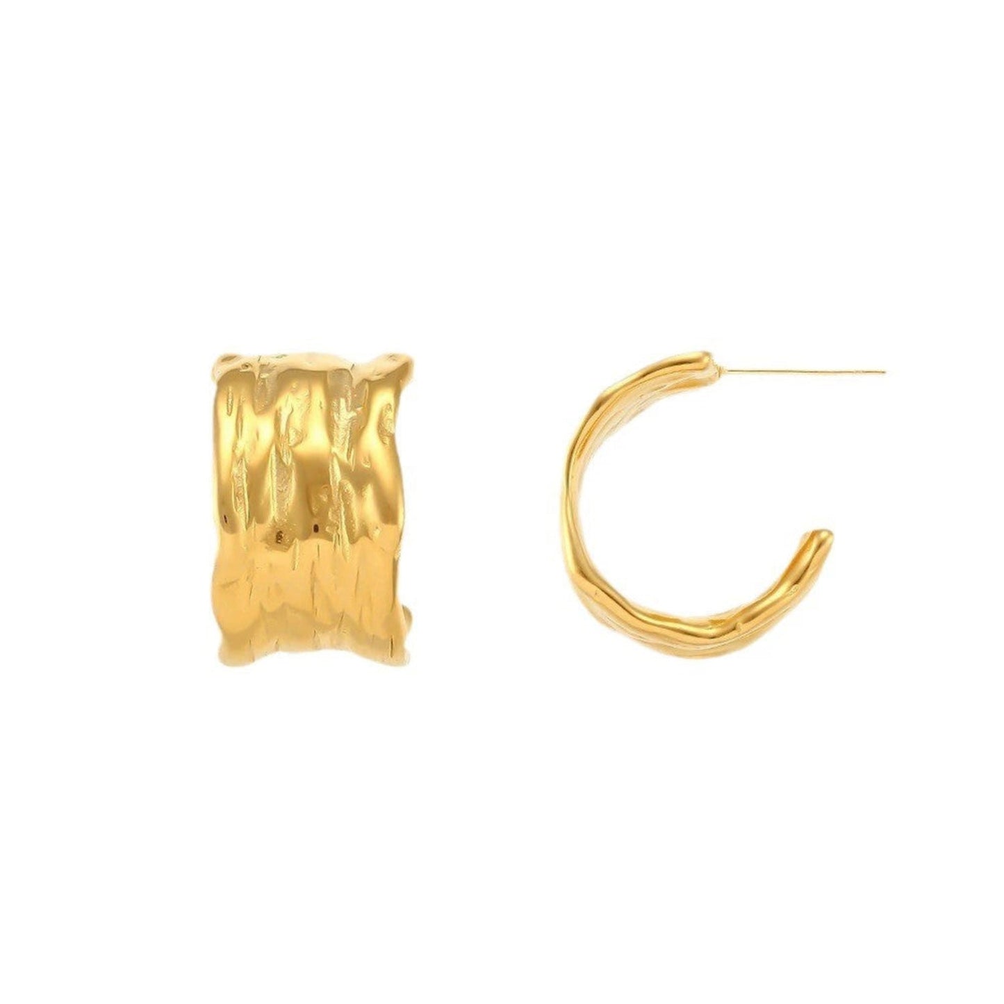 Gold Wave Hoop Earrings JLT13416