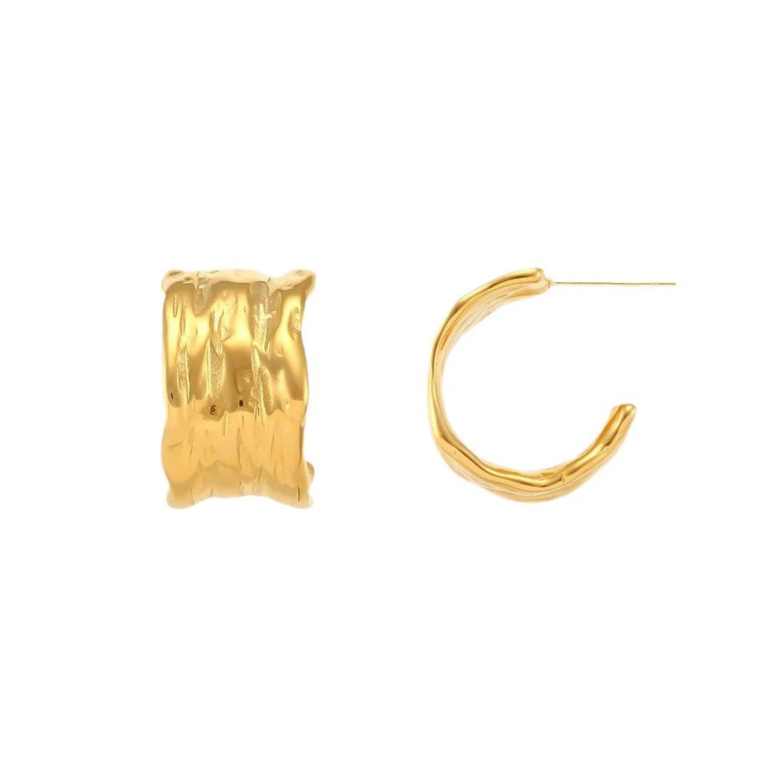 Gold Wave Hoop Earrings JLT13416