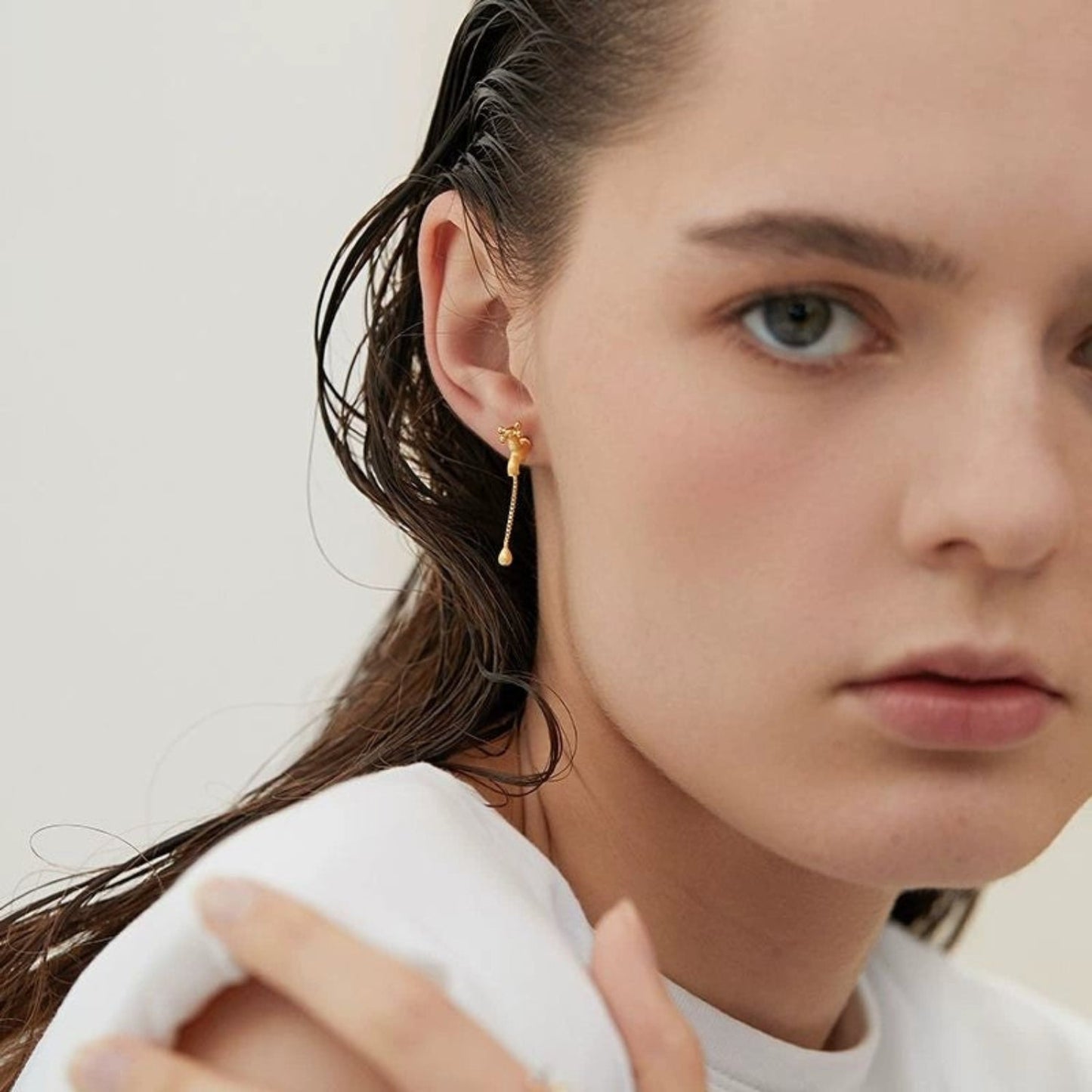 Golden Drip Tap Earrings JLT13419