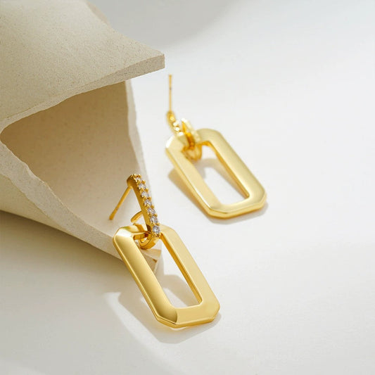 Golden Luxe Geometric Drop Earrings JLT13421