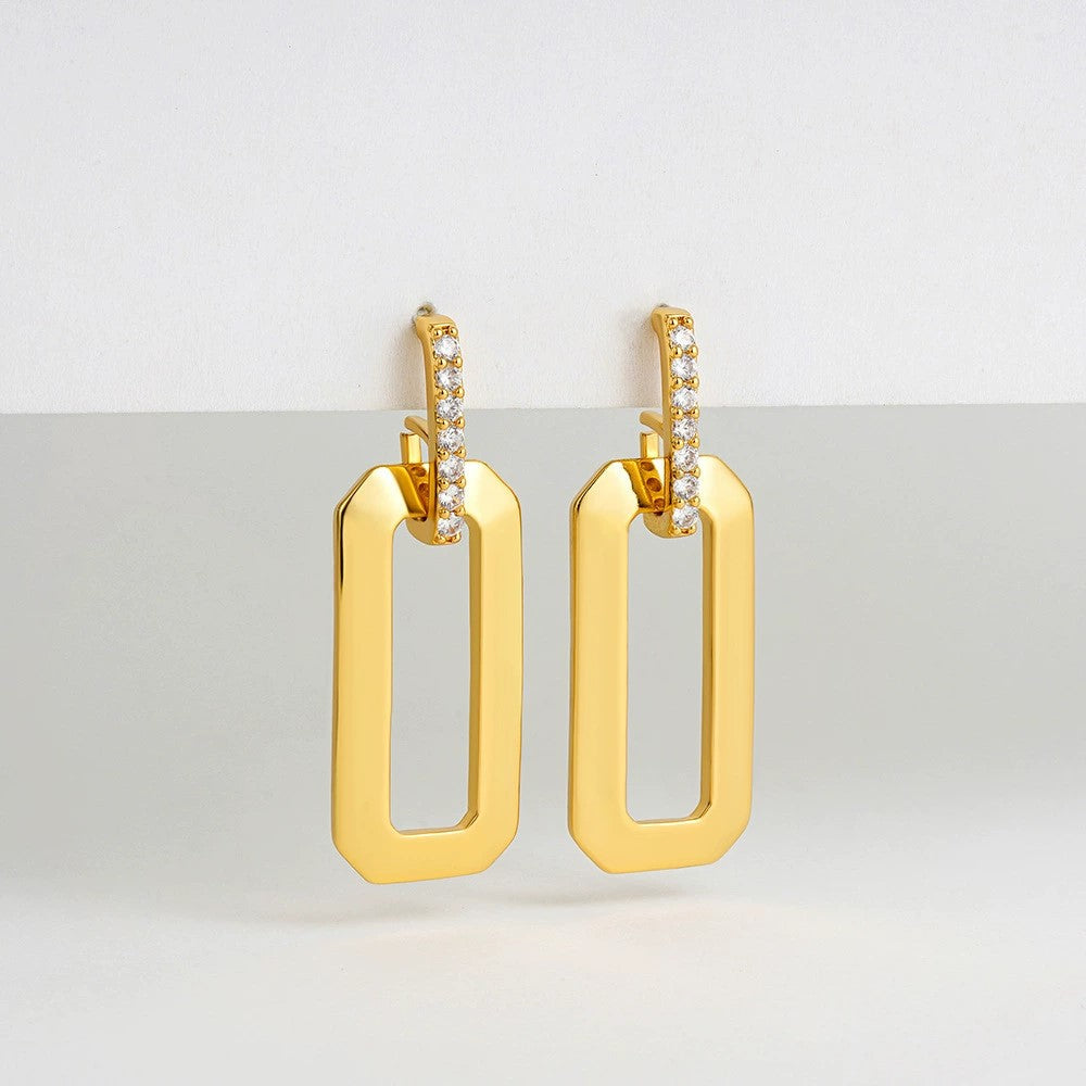 Golden Luxe Geometric Drop Earrings JLT13421