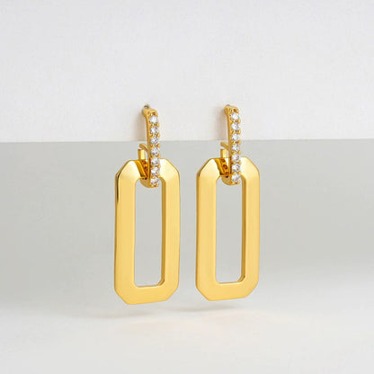 Golden Luxe Geometric Drop Earrings JLT13421