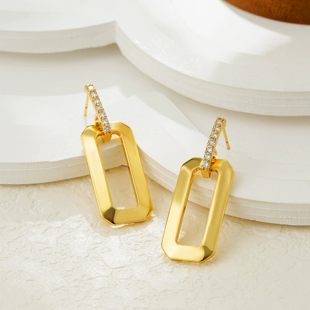 Golden Luxe Geometric Drop Earrings JLT13421