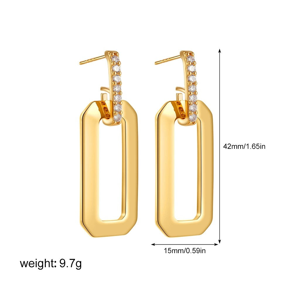 Golden Luxe Geometric Drop Earrings JLT13421