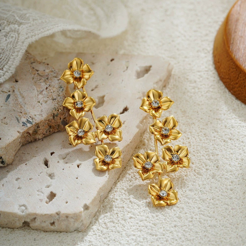 Golden Bloom Cascade Earrings JLT13423