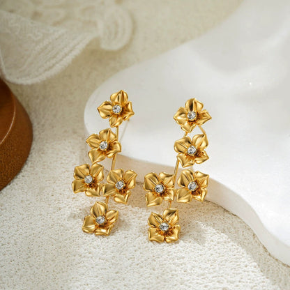 Golden Bloom Cascade Earrings JLT13423