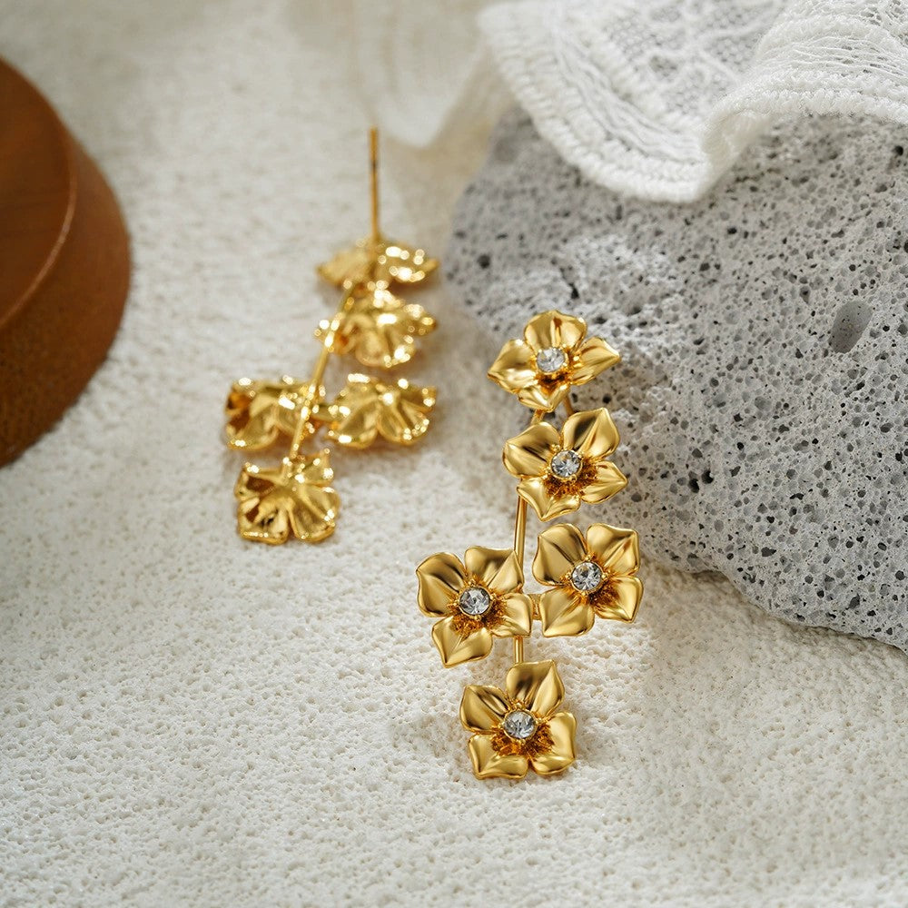 Golden Bloom Cascade Earrings JLT13423