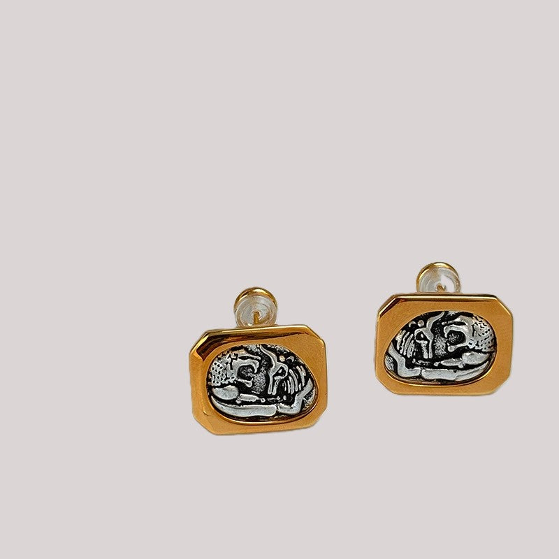 Vintage Coin Stud Earrings JLT13427