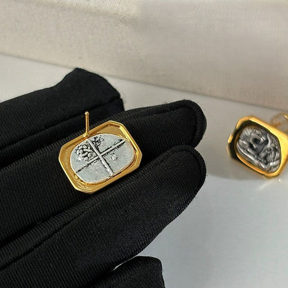 Vintage Coin Stud Earrings JLT13427