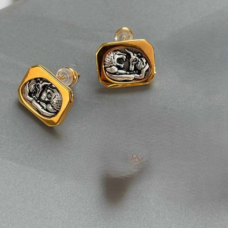 Vintage Coin Stud Earrings JLT13427