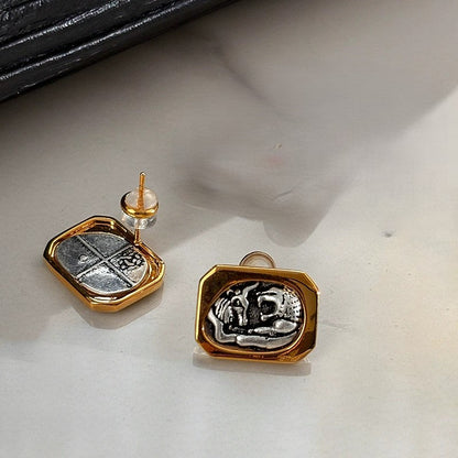 Vintage Coin Stud Earrings JLT13427