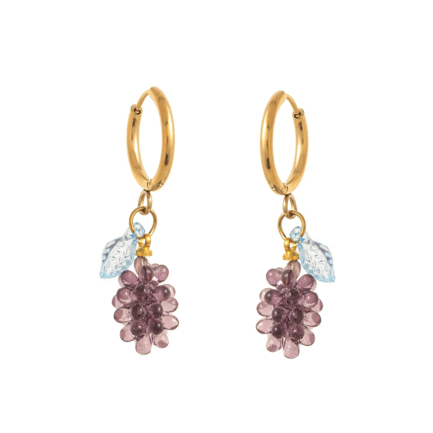 Purple Grapes Hoop Earrings jlt13477