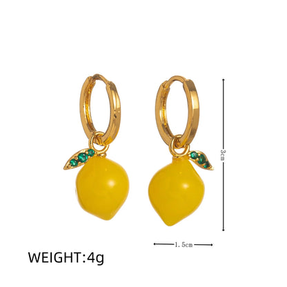 Enamel Yellow Lemon Drop Hoops jlt13496