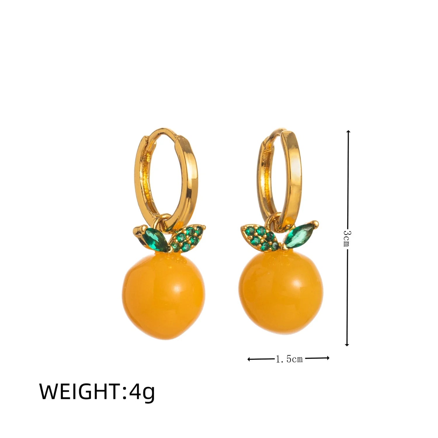 Enamel Orange Sphere Drop Hoops jlt13498