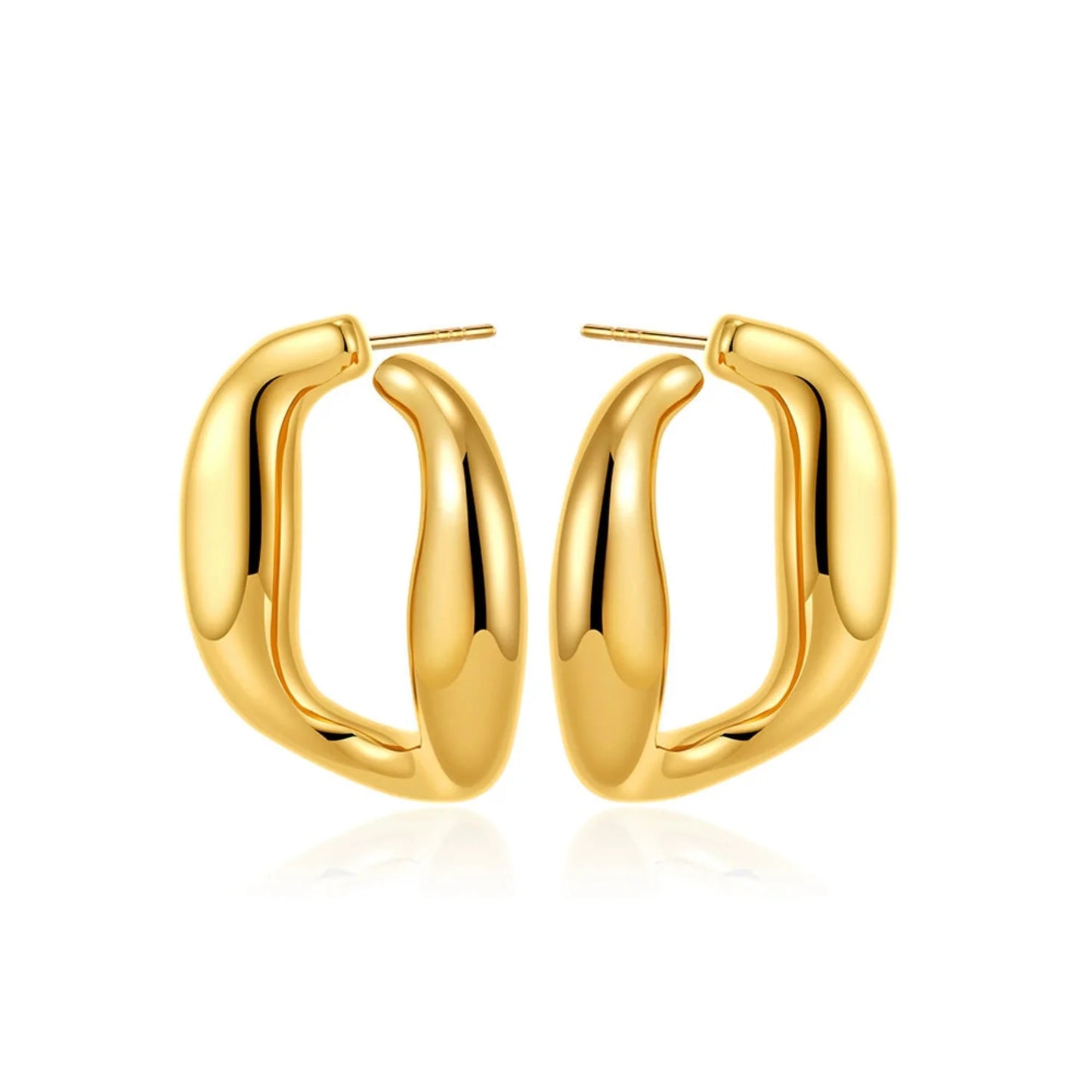 Oversized Oval Huggie Stud Earrings JLT13502