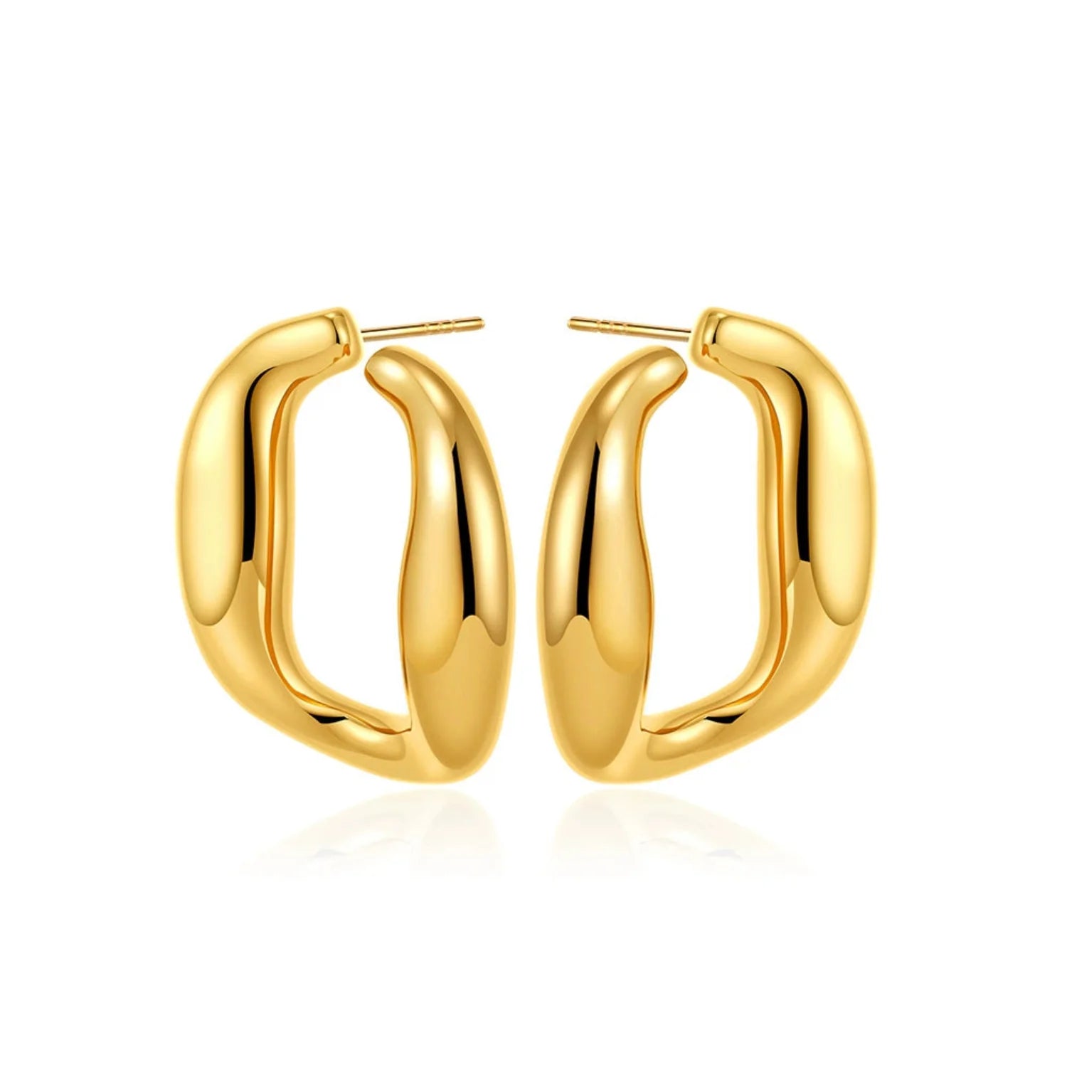 Oversized Oval Huggie Stud Earrings JLT13502