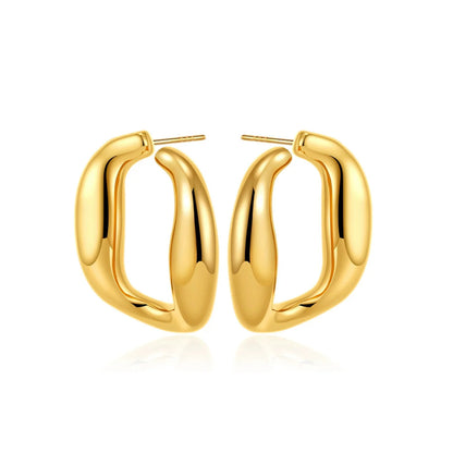 Oversized Oval Huggie Stud Earrings JLT13502