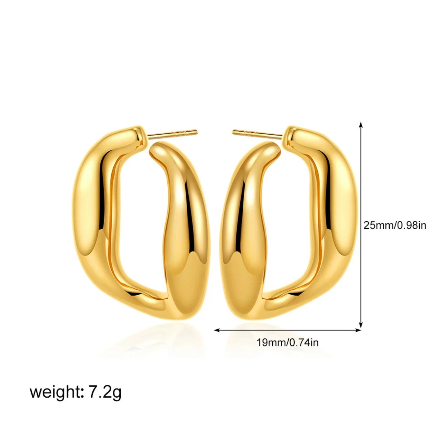 Oversized Oval Huggie Stud Earrings JLT13502