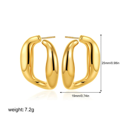 Oversized Oval Huggie Stud Earrings JLT13502