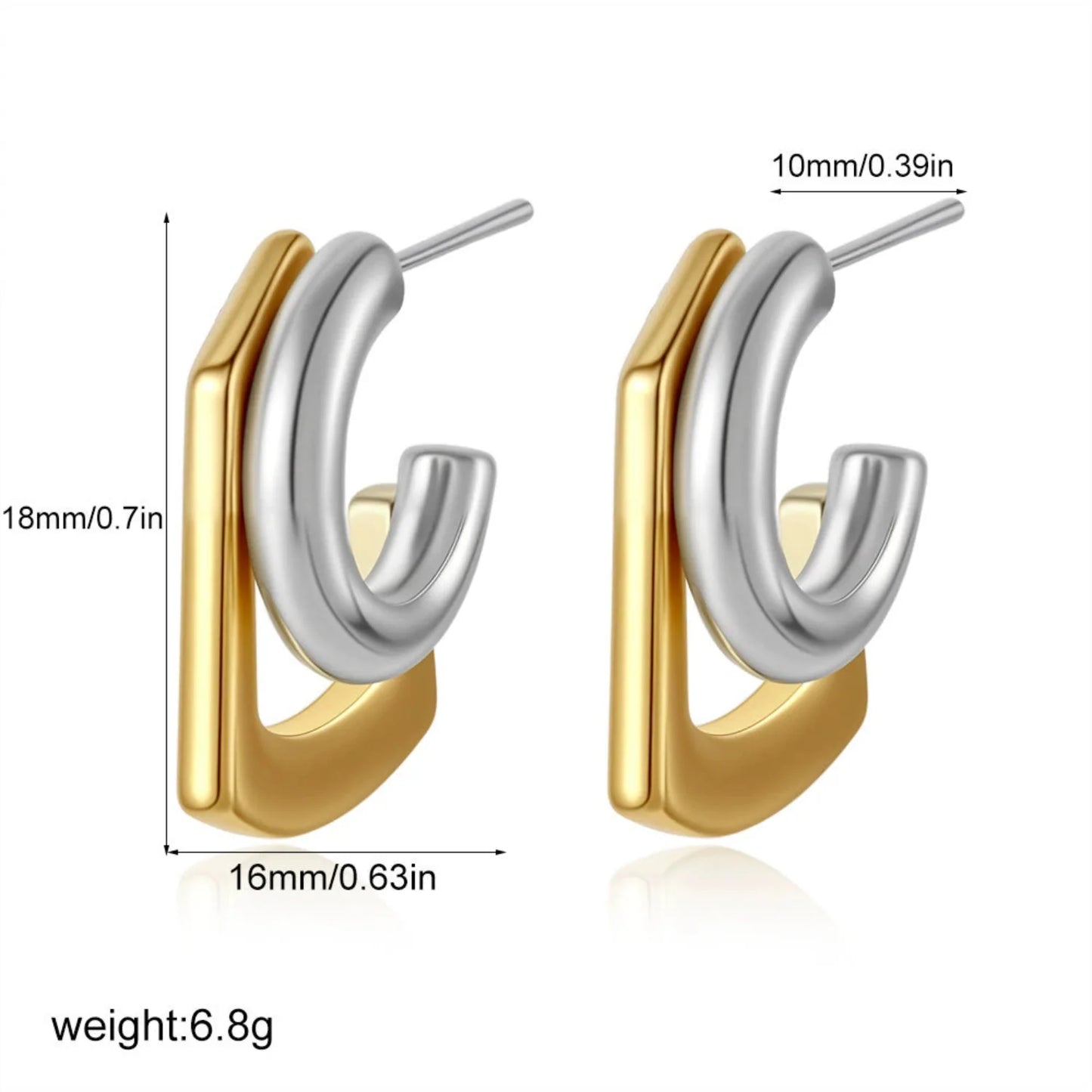Sculpted Square Dual Hoop jlt13503