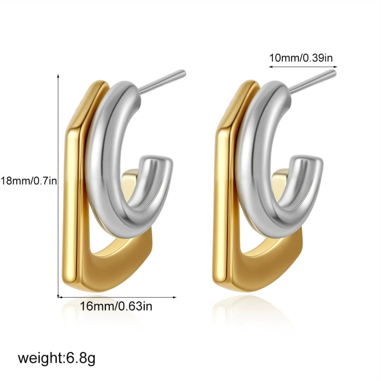 Sculpted Square Dual Hoop jlt13503