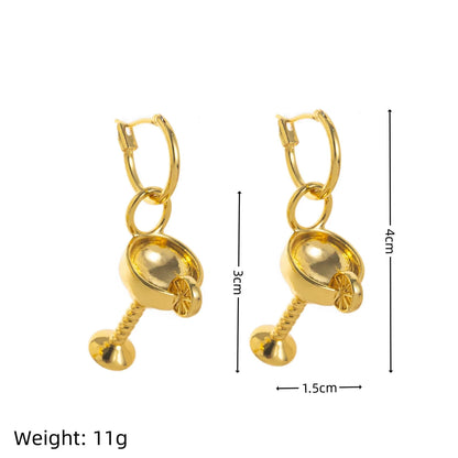 Fun Gold Martini Drop Hoops jlt13506